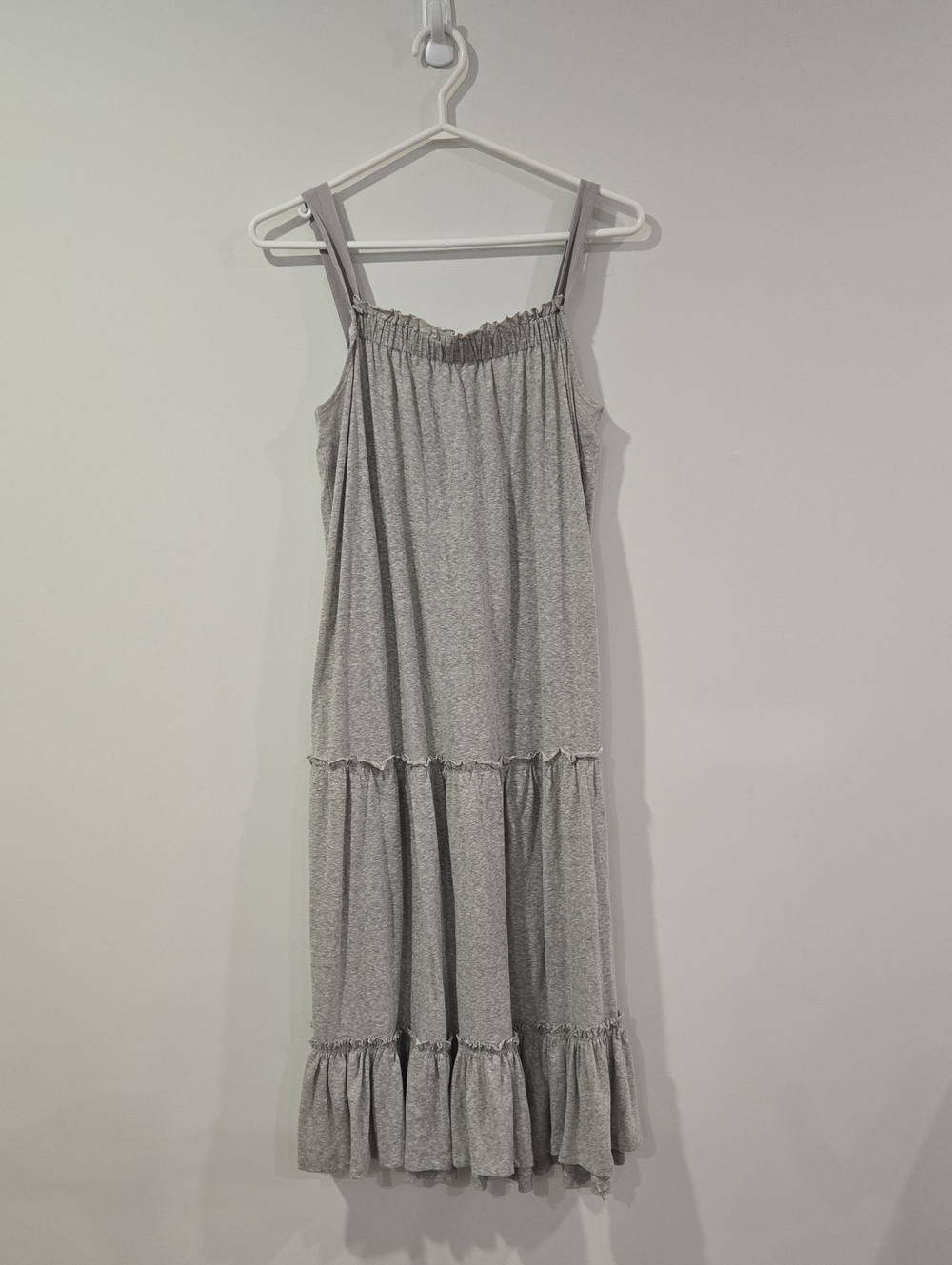 Gentle Fawn Heather Gray Tiered Midi Dress